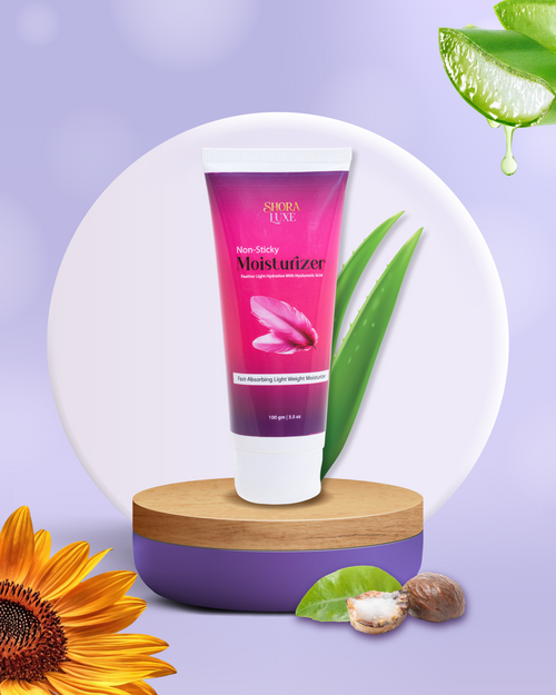 Non-Sticky Moisturizer | 50 ml | with Hyaluronic Acid and Aloe Vera | Fast-absorbing lightweight moisturizer | Hydration Without the Weight