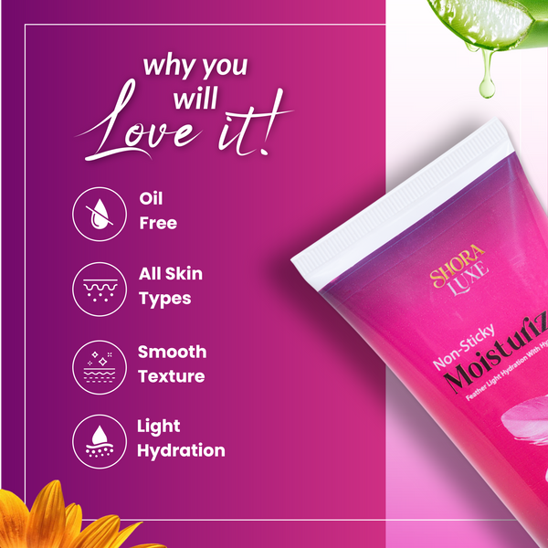 Non-Sticky Moisturizer |with Hyaluronic Acid and Aloe Vera | 100 gm