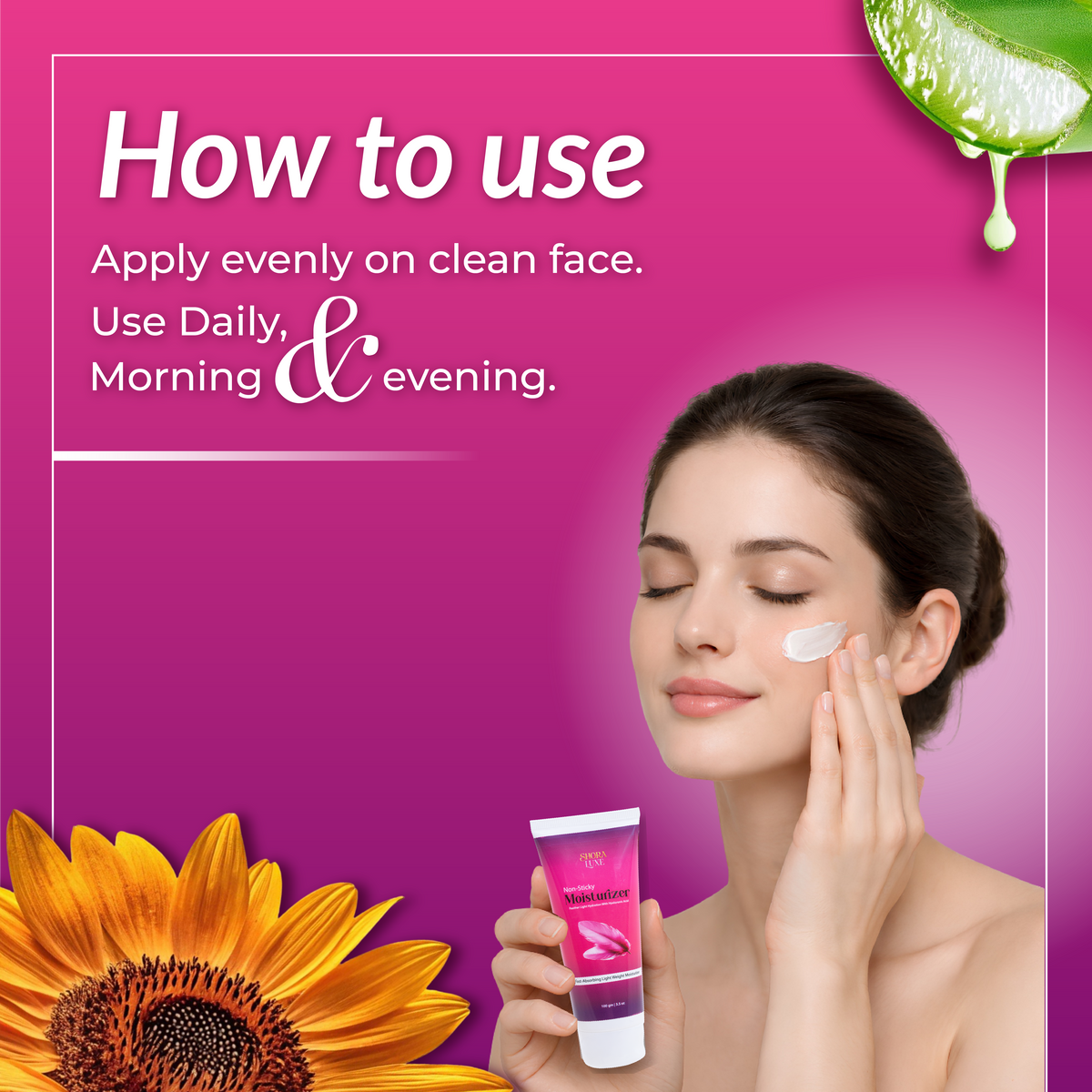 Non-Sticky Moisturizer |with Hyaluronic Acid and Aloe Vera | 100 gm