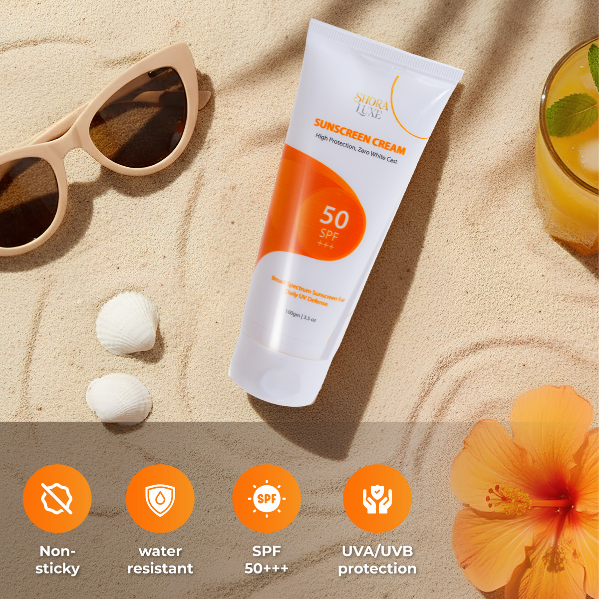 Sunscreen Cream SPF 50+++ | Broad-spectrum sunscreen for daily UV defense | 100 ml