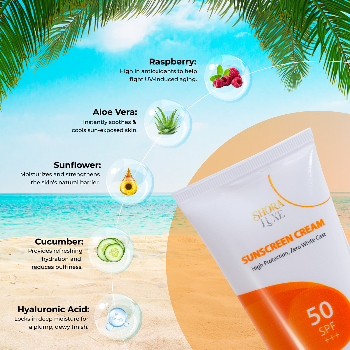 Sunscreen Cream SPF 50+++ | Broad-spectrum sunscreen for daily UV defense | 100 ml