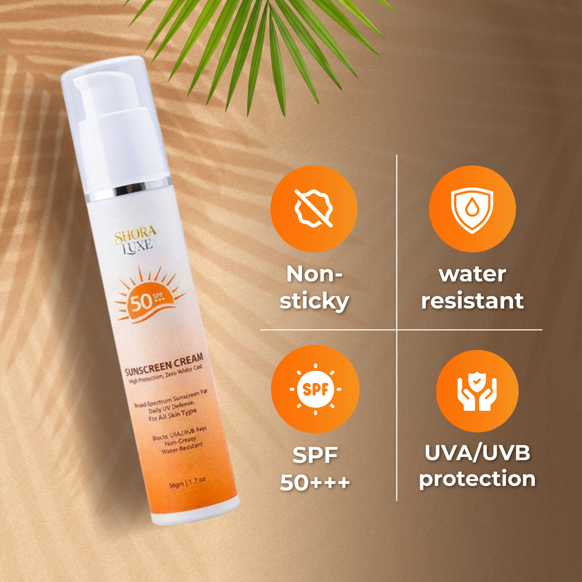Sunscreen Cream SPF 50+++ | Broad-spectrum sunscreen for daily UV defense | 50 ml